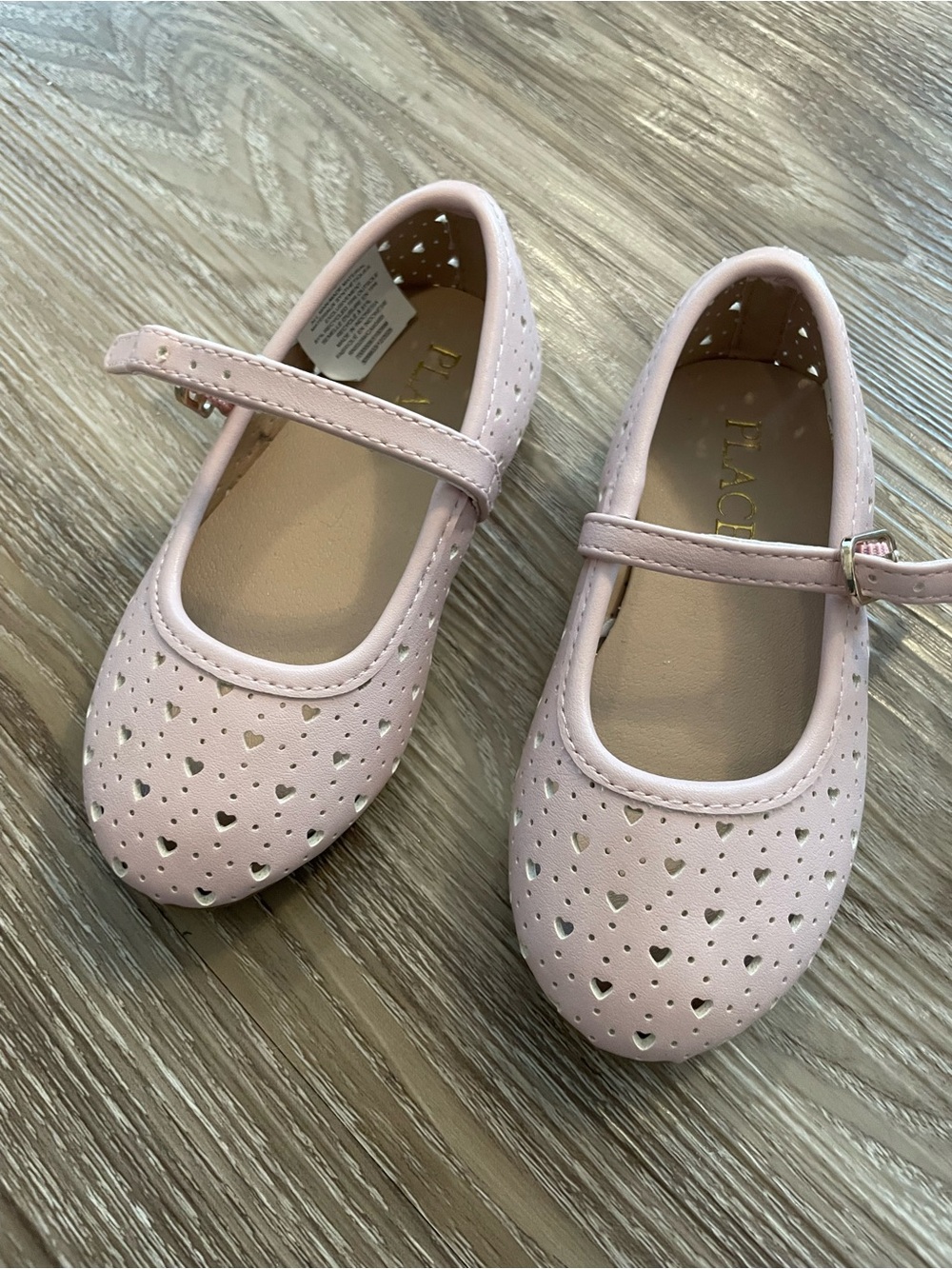 The Children's Place Light Pink Heart Cutout Ballet Flats Size 6 Baby Girl